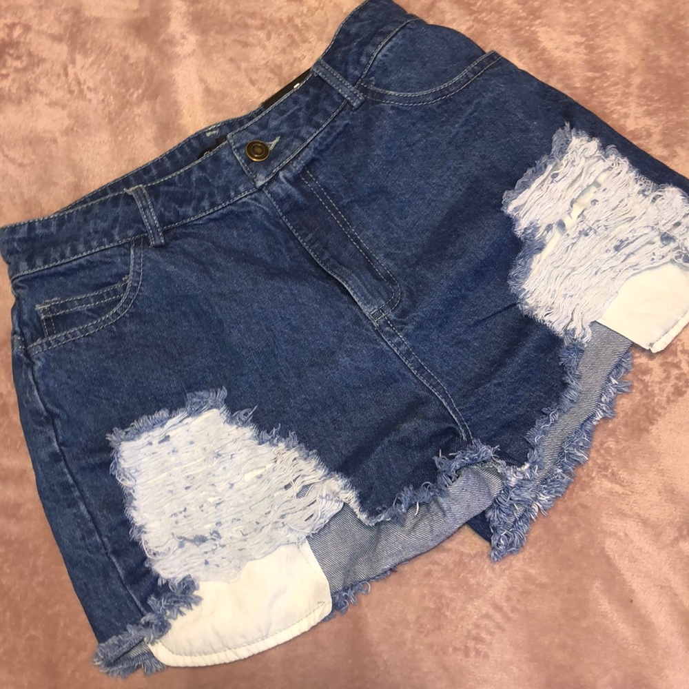 FASHIONNOVA| Torn Denim Shorts